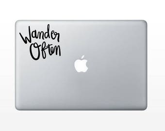 Wander Often Decal - vinyl decal - vinyl sticker - laptop decal - car sticker - mug decal - hand lettered quote