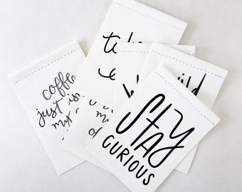 Stay Curious Standing Banner - Canvas Print - Tiny Art - Mini Print - Wood and Metal - Motivational Quote - Handwritten type
