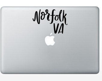 Norfolk VA City Decal - sticker - handwritten - laptop decal - laptop sticker - orf - virginia