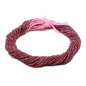 Natural Pink Tourmaline Faceted Rondelle Beads Strand – AAA Quality Gemstone for Jewelry Making
