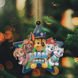 Custom Kid Patrol Christmas Acrylic & Wooden Ornament, Custom Kid Patrol Ornament, Kid Patrol Christmas Ornament, Kid Patrol Christmas Gift