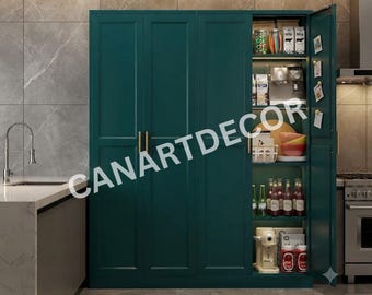 Metal 71" Pantry Storage Cabinet With Door And 4 Shelves