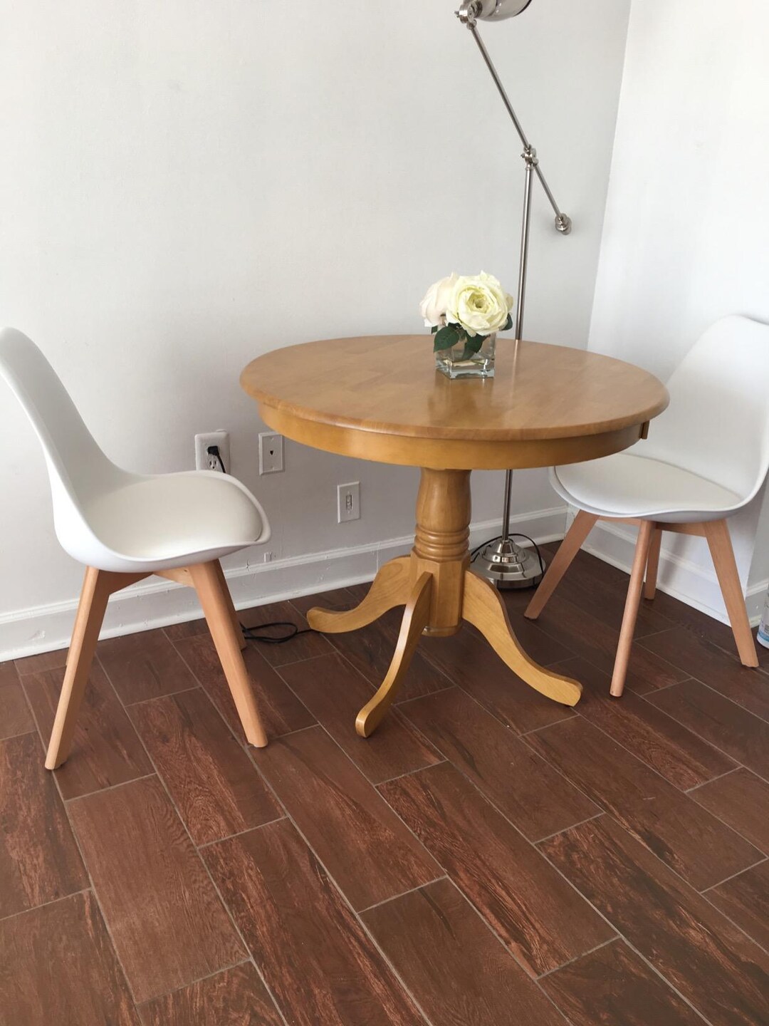 Round Solid Wood Dining Table Top With Pedestal Base - Etsy