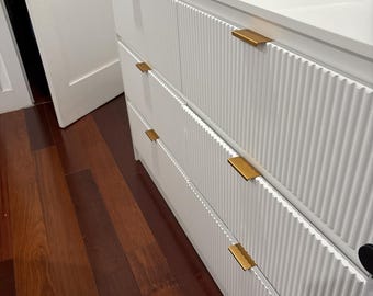 Wooden Fluted Dresser With Storage Drawer And Metal Handle