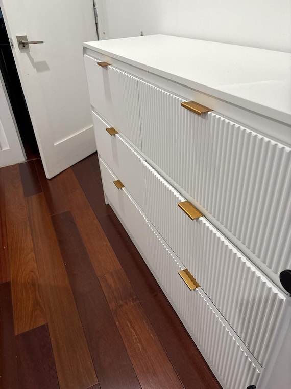 Wooden Fluted Dresser With Storage Drawer and Metal Handle - Etsy