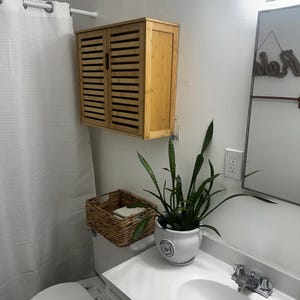 Bamboo Wall Mounted Bathroom Storage Cabinet - CanArtDecor