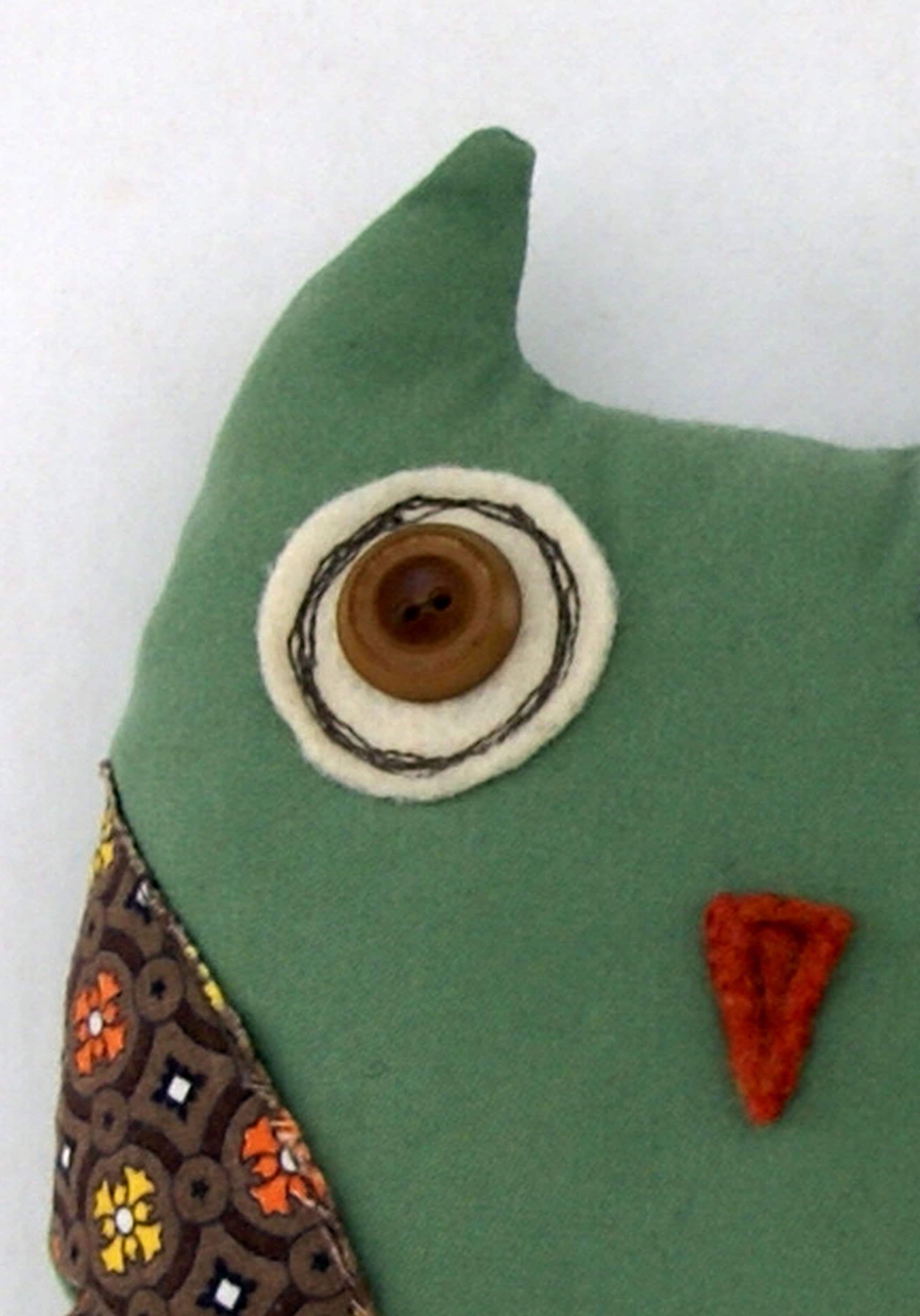 OOAK handmade Softie Plush Owl, repurposed fabric, upcycled fabric, Owls