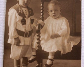 Antique Photograph, brother and sister