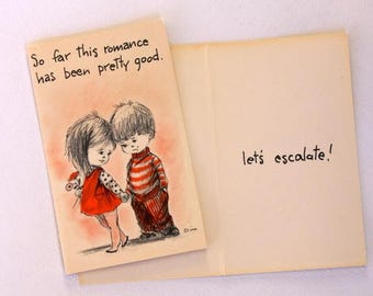 1960s vintage Sweethearts greeting card, unused, with envelope