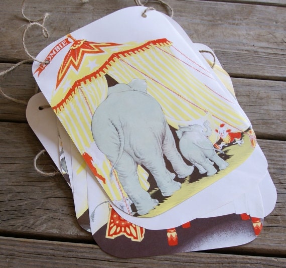 room decoration Handmade Vintage Animal Babies party decoration banner Illustrations bunting banner
