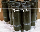 10 Black With Silver Base Empty Shotgun Shells 12 Gauge Shipping Included Shotshells Spent Hulls Cartridges Once Fired Shot Gun DIY Crafts