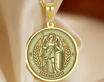 Guardian Angel Pendant ; 925 Silver Archangel Protection Necklace