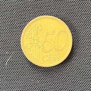 50 Euro Cent coin from Italy, dated 2002.