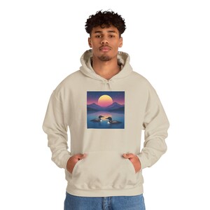 Serene Nature Sweatshirt, Cozy Unisex Hoodie, Sunset Lover Gift, Outdoor Vibe Apparel, Relaxing Sweatshirt, Thoughtful Gift Idea