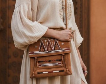 Sac en cuir africain unique | sac à main hippie femme | sac berbère | cadeaux marocains