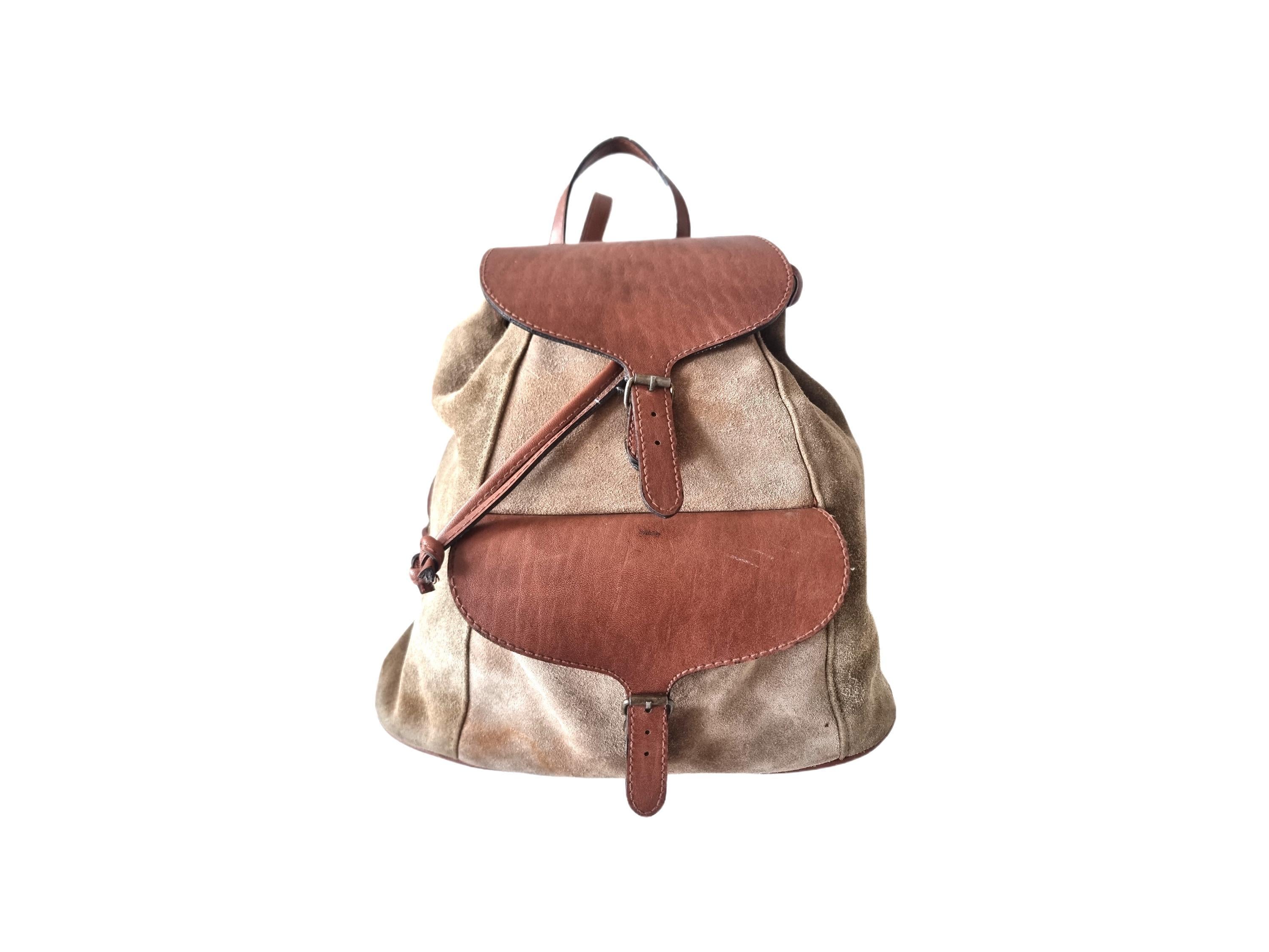 1970s leather backpack Vintage Rucksack main image 0