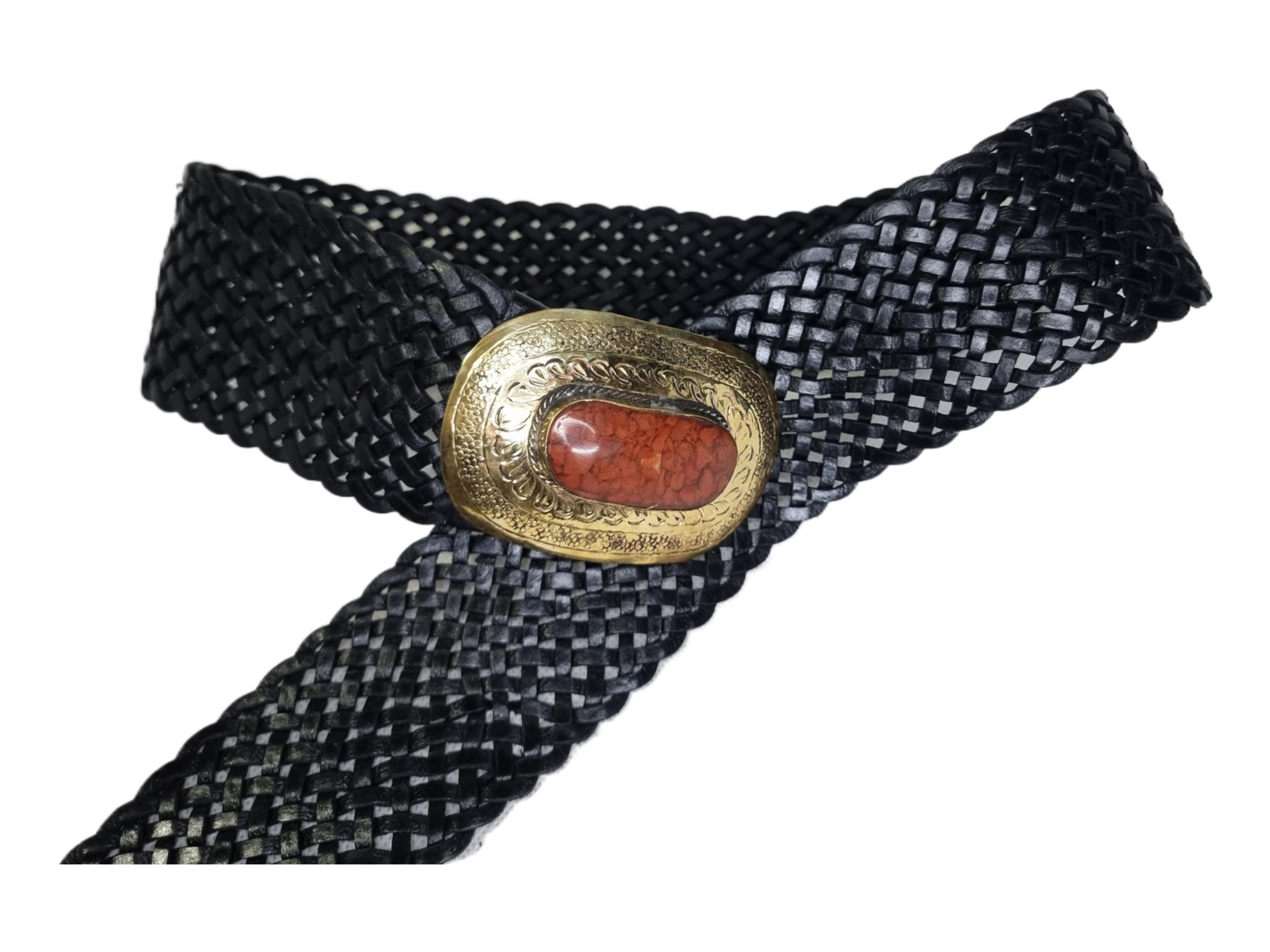 VINTAGE HIPPIE GIPSY ITALIAN LEATHER BELT???? Tan Boho Belt - Etsy main image 2