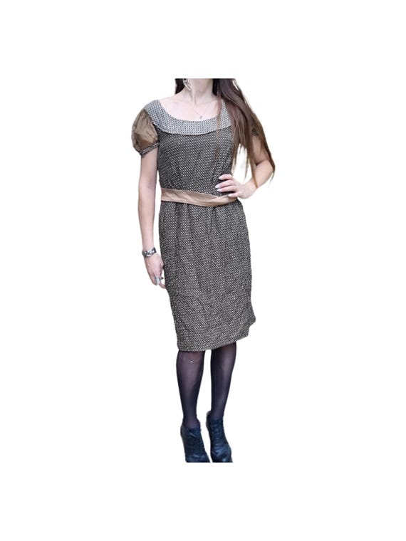 Dolce & Gabbana Wool Tweed Dress: Silk Sleeves, Women's Size L - Etsy