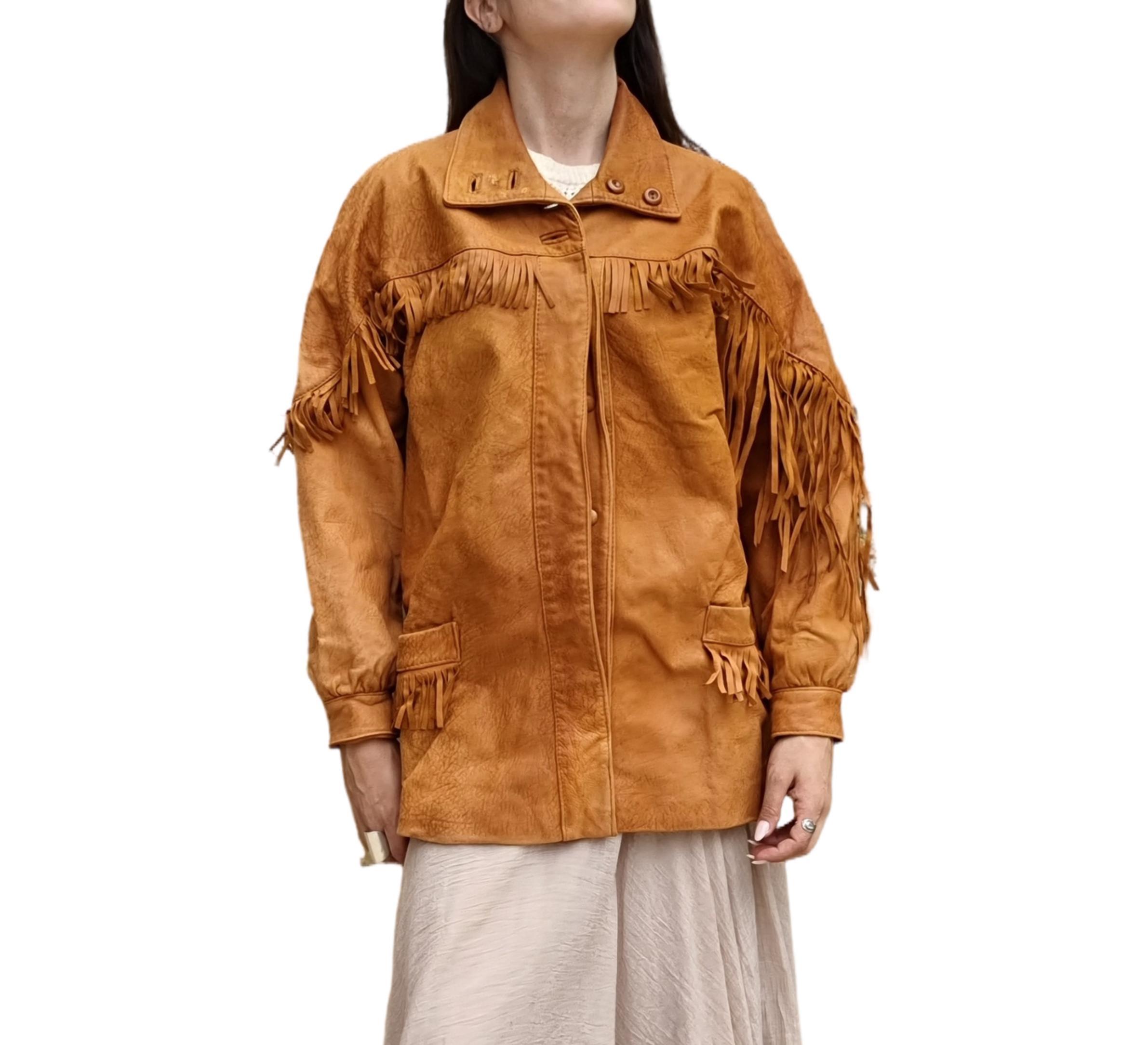 'ヨーロッパ 80s ヴィンテージ レザージャケット フリンジ ウェスタン レア 70s 70年代 80s 80年代 ネイティブ ウエスタン | ビンテージ古着