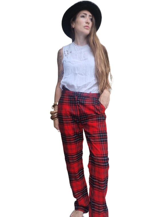 Vintage Brooks Brothers Tartan Wool Trousers: 1980s Punk Rocker