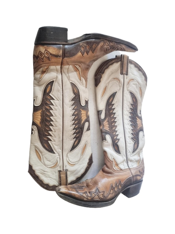 希少なヴィンテージイーグルカウボーイブーツ 4.5、ニーハイウエスタン 
