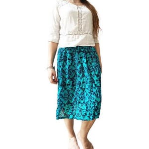 Tie dye midi summer skirt size s m, hippie beach skirt, long bohemian skirt, women boho fashion