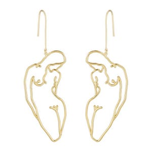 Nackte weibliche Körper Silhouette Draht Ohrringe - abstrakte Kunst Minimalist Ohrhänger - künstlerische Ohrringe für Damen - Lesben Schmuck