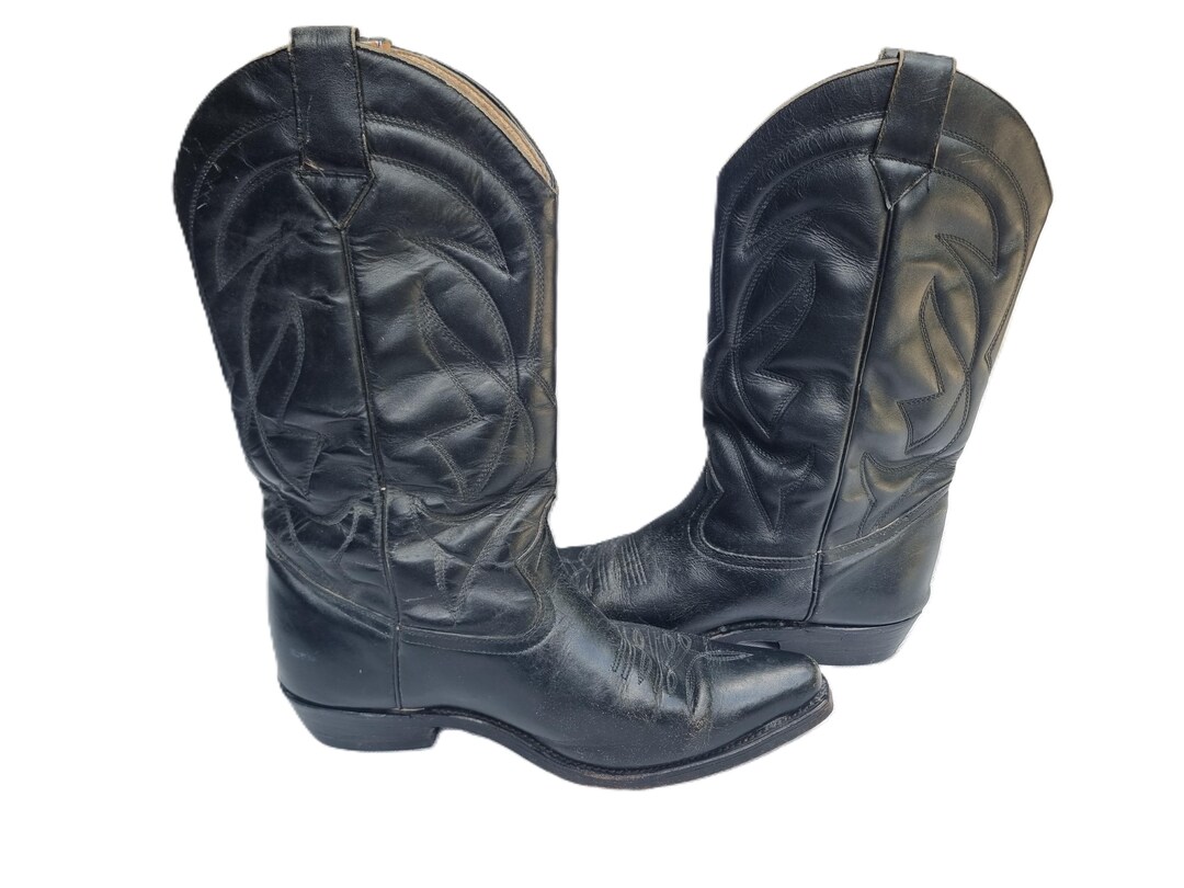 Bottes D'équitation Vintage Cuir Loid Années 50-70 - Marron, Pointure 39 US (6.5), Style Cowboy