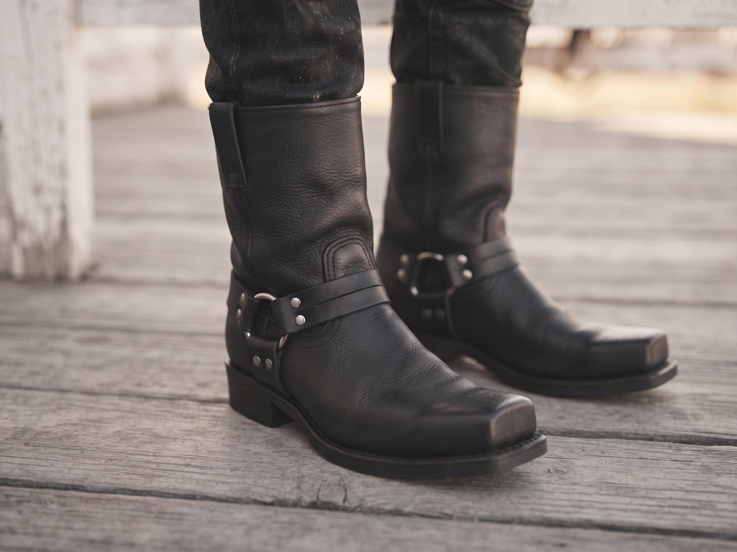 Vintage Square Toe Boots Men - Etsy
