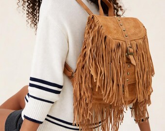 FRINGE BACKPACK Vegan Leather Western Style Back Pack - Etsy