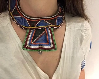 アフリカのマサイ族のビーズの首輪ネックレス マサイ族の首輪 - Etsy 日本