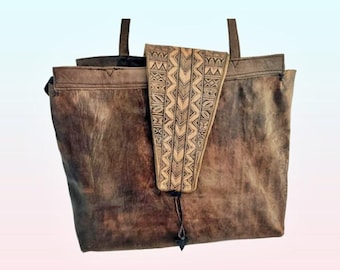 1970〜80年代のヴィンテージハンドメイドレザーバッグ。 - Etsy 日本