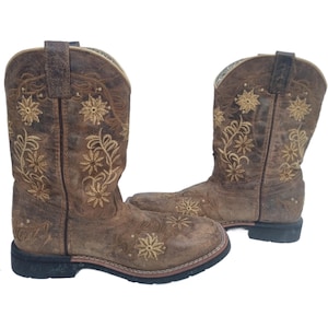 Embroidered leather cowboy boots uk 3 36, dan post handmade boots made in usa, western riding boots us 5, country girl rodeo outfit