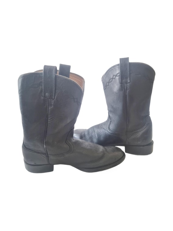 Ariat Black Leather Biker Ankle Boots US 10, Men display picture 1
