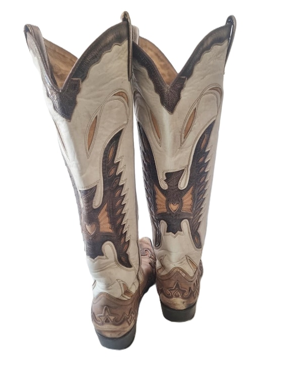 靴 vintage western boots eagle Rare Vintage Eagle Cowboy Boots 4.5, Knee High Western Leather