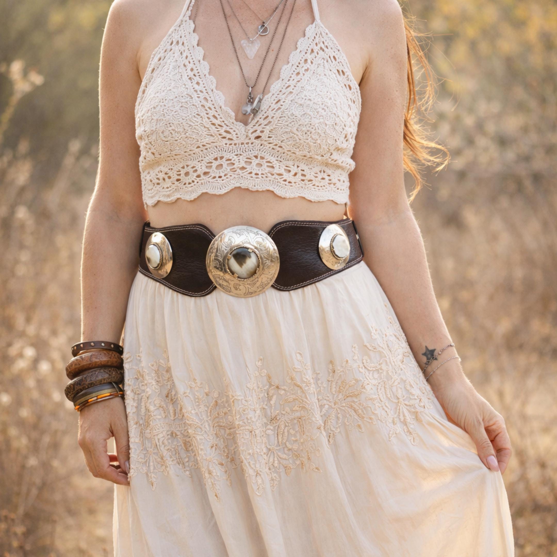 boho belts for dresses Folklore Belt – Flower Wild this belt offers a luxurious look without harming any animals Boho Feels Faux Suede Disc