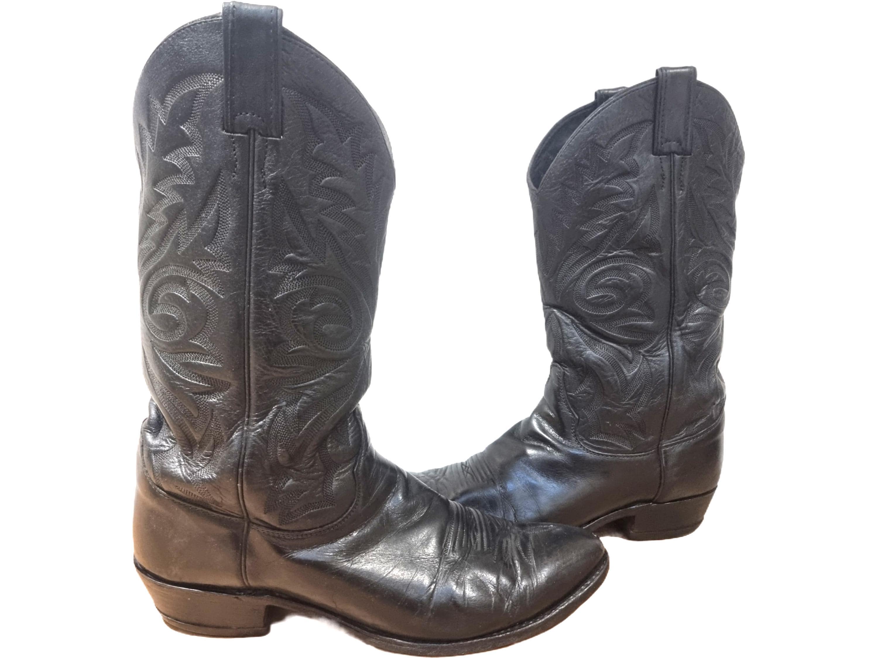 ヴィンテージレザーカウボーイブーツ：ユニセックスウエスタン