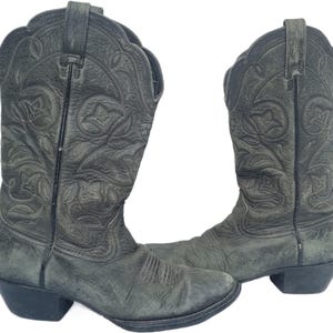 Vintage Ariat Western Boots UK 4 / US 6: Embroidered Leather Cowboy Boots