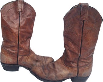 Vintage Tony Lama Cowboy Boots: American Leather Western Wear, Women's US 9 / UK 7