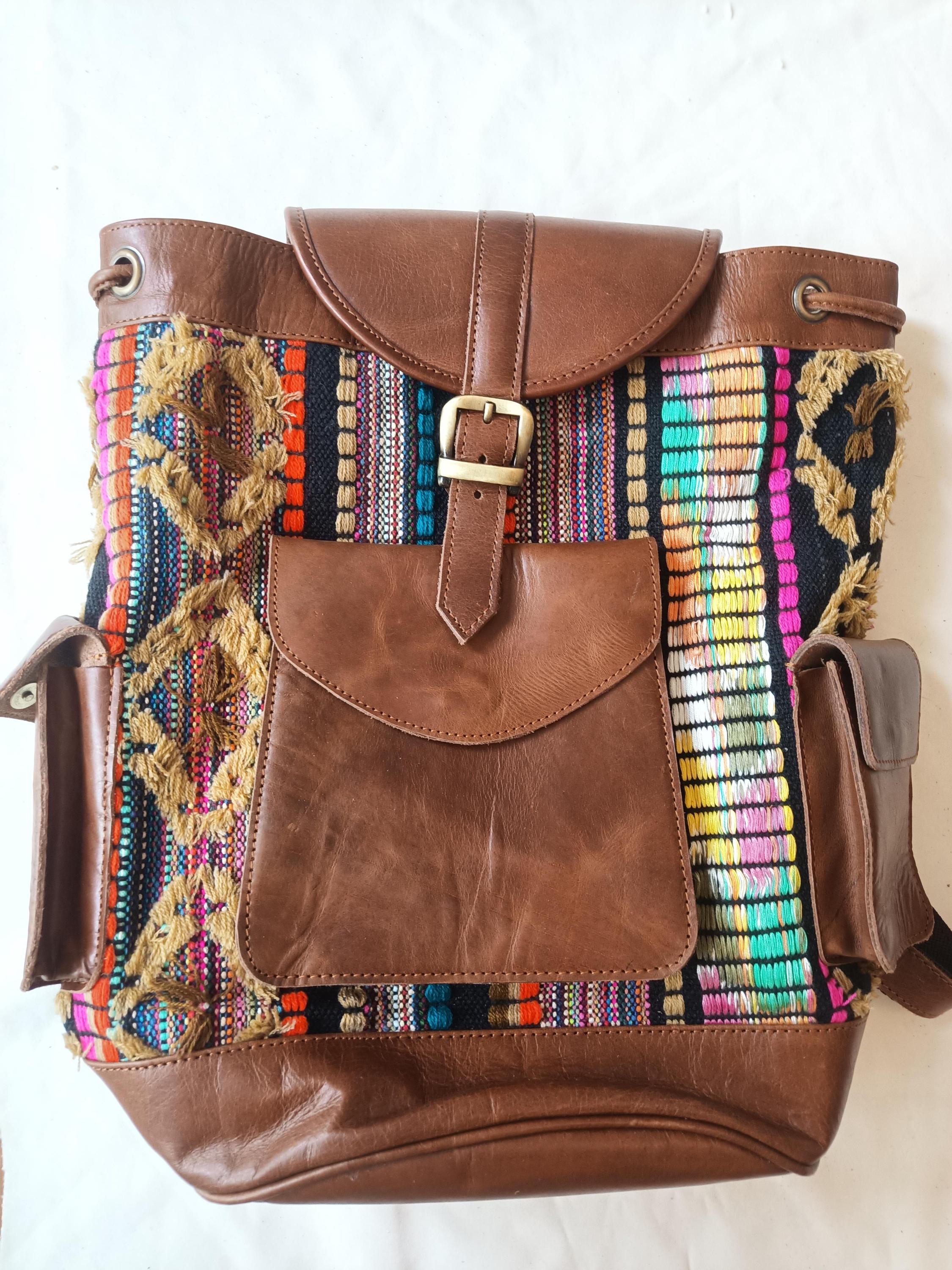 Large Rainbow Leather Backpack for Women – Unique 