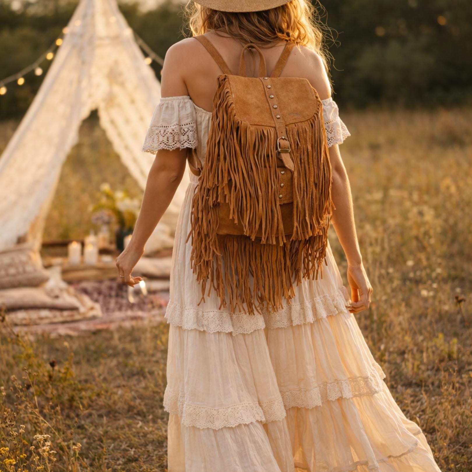 Handmade Suede Fringe Backpack: Boho Festival Rucksack - Etsy