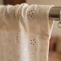 Embroidered Organic Cotton Curtains Custom size – Linen Look Farmhouse Drapes (42