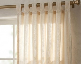 100% Organic Cotton Tab Top Curtains For Living Room, Bedroom, kitchen Cafe Curtain Panel