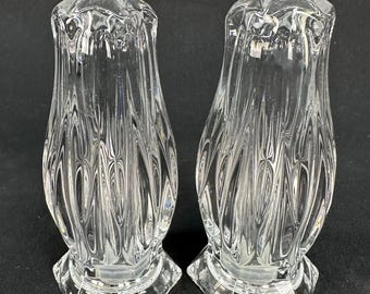 Mikasa Lead Crystal 'Icicles' 4 3/4" Stoppered Salt & Pepper Shakers, Vintage