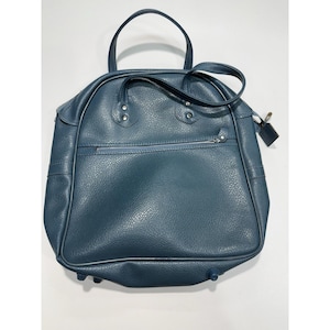 Vintage 1960s Mod Blue Travel Shoe Tote Social Cobbies Red Cross Shoes Bag