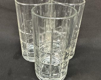 Vaso plano para té helado Anchor Hocking 'Tartan (Manchester) Clear' de 15,5 cm (6 1/8"), juego de 3