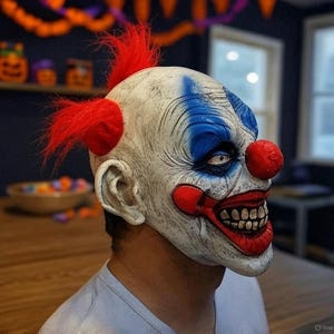 Scary Clown Mask – Creepy Latex Halloween Costume Mask for Haunted House, Cosplay & Party