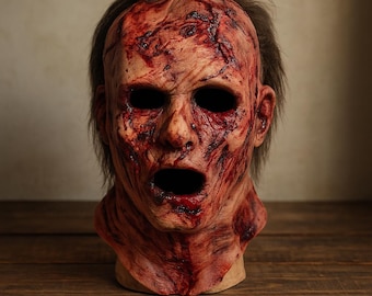 Realistic Bloody Horror Mask – Scary Halloween Latex Face for Cosplay & Haunted House