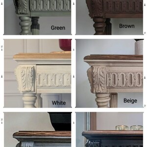 Victorie Tresor with drawer, wood narrow table, console table, oak top, entryway, hallway table, Louis style, French style, shabby chic image 6