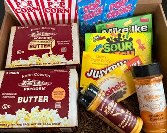 Movie Night Snack Box | Popcorn, Candy, Seasonings (Berwyn General Store)